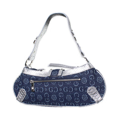 Gussaci Y2K Shoulder Bag Silvery Dark Denim