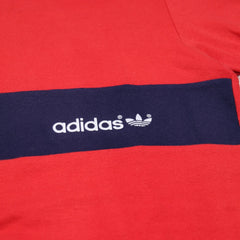 Adidas T-Shirt Beckenbauer Rot Marineblau Herren Mischgewebe – Nahaufnahme-1