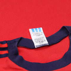 Adidas T-Shirt Beckenbauer Rot Marineblau Herren Mischgewebe – Nahaufnahme-3