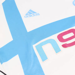 Adidas T-Shirt Fußballverein Weiß Blau Herren Polyester – Nahaufnahme-1