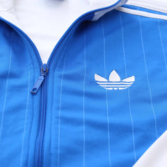 Adidas Trackjacket Firebird Blau Weiß Herren Polyester – Nahaufnahme-1