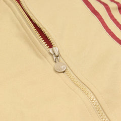 Adidas Trackjacket Firebird Burgunderrot Beige Damen Mischgewebe – Nahaufnahme-3
