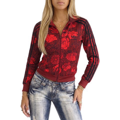 Adidas Trackjacket Firebird Burgunderrot Rot Damen Polyester – Tragefoto_1