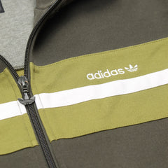 Adidas Trackjacket Beckenbauer Dunkelgrün Khaki Herren Mischgewebe – Nahaufnahme-1