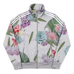 Adidas Trackjacket Firebird Grau Bunt Damen Polyester – Vorderansicht