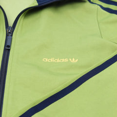 Adidas Trackjacket Beckenbauer Grün Marineblau Damen Mischgewebe – Nahaufnahme-1