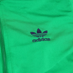Adidas Trackjacket Firebird Grün Marineblau Damen Polyester – Nahaufnahme-1