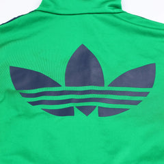 Adidas Trackjacket Firebird Grün Marineblau Damen Polyester – Nahaufnahme-2