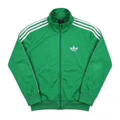 Adidas Trackjacket Firebird Grün Weiß Herren Polyester – Vorderansicht