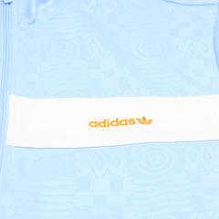 Adidas Trackjacket Beckenbauer Hellblau Orange Herren Mischgewebe – Nahaufnahme-1