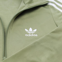 Adidas Trackjacket Firebird Khaki Weiß Damen Polyester – Nahaufnahme-1