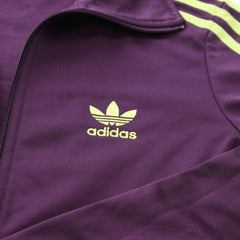 Adidas Trackjacket Firebird Lila Gelb Damen Polyester – Nahaufnahme-1