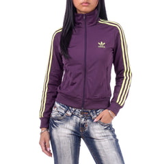 Adidas Trackjacket Firebird Lila Gelb Damen Polyester – Tragefoto_1