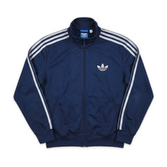 Adidas Trackjacket Firebird Marineblau Silber Herren Polyester – Vorderansicht