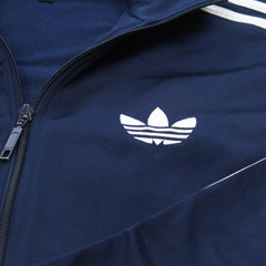Adidas Trackjacket Firebird Marineblau Weiß Herren Polyester – Nahaufnahme-1