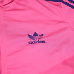 Adidas Trackjacket Firebird Pink Marineblau Damen Polyester – Nahaufnahme-1