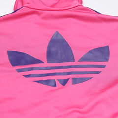 Adidas Trackjacket Firebird Pink Marineblau Damen Polyester – Nahaufnahme-2