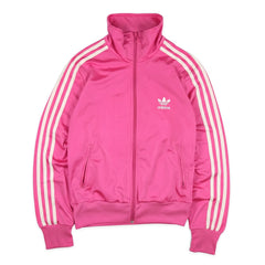 Adidas Trackjacket Firebird Pink Weiß Damen Polyester – Vorderansicht