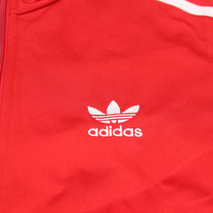 Adidas Trackjacket Firebird Rot Weiß Damen Polyester – Nahaufnahme-1