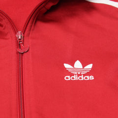 Adidas Trackjacket Firebird Rot Weiß Damen Polyester – Nahaufnahme-1