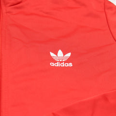 Adidas Trackjacket Firebird Rot Weiß Damen Polyester – Nahaufnahme-1