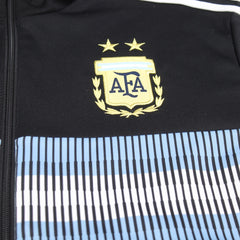 Adidas Trackjacket Fußballverein Schwarz Blau Herren Polyester – Nahaufnahme-3