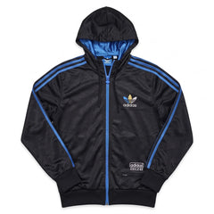 Adidas Trackjacket Chile 62 Schwarz Blau Herren Polyester – Vorderansicht