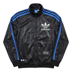 Adidas Trackjacket Chile 62 Schwarz Blau Herren Polyester – Vorderansicht
