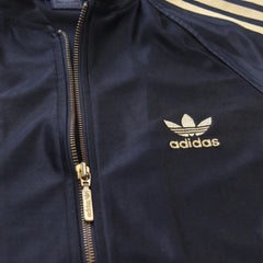 Adidas Trackjacket Chile 62 Schwarz Gold Herren Polyester – Nahaufnahme-1