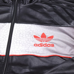 Adidas Trackjacket Chile 62 Schwarz Grau Herren Polyester – Nahaufnahme-1