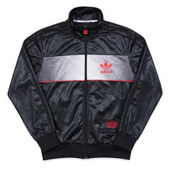 Adidas Trackjacket Chile 62 Schwarz Grau Herren Polyester – Vorderansicht