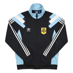 Adidas Trackjacket Fußballverein Schwarz Hellblau Herren Mischgewebe – Vorderansicht