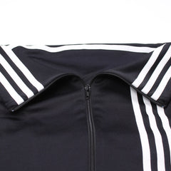 Adidas Trackjacket Sport Schwarz Weiß Damen Poylester – Nahaufnahme-3