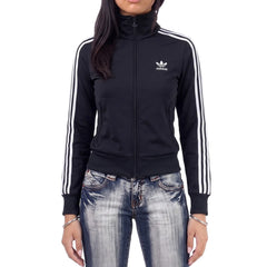 Adidas Trackjacket Firebird Schwarz Weiß Damen Polyester – Tragefoto_1