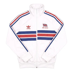Adidas Trackjacket Firebird Weiß Blau Damen Mischgewebe – Vorderansicht