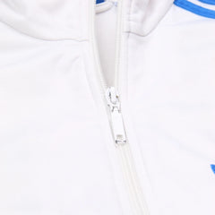 Adidas Trackjacket Firebird Weiß Blau Herren Polyester – Nahaufnahme-2