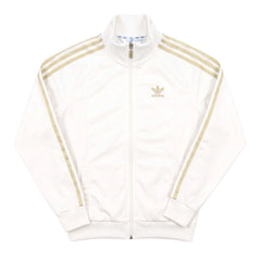 Adidas Trackjacket Firebird Weiß Gold Damen Polyester – Vorderansicht