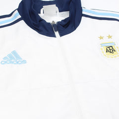 Adidas Trackjacket Fußballverein Weiß Marineblau Herren Polyester – Nahaufnahme-1