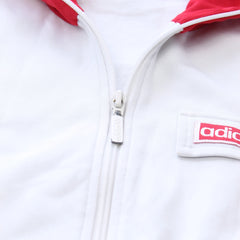 Adidas Trackjacket Beckenbauer Weiß Rot Damen Mischgewebe – Nahaufnahme-3