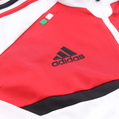 Adidas Trackjacket Fußballverein Weiß Rot Herren Polyester – Nahaufnahme-1