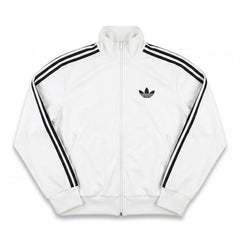 Adidas Trackjacket Firebird Weiß Schwarz Herren Polyester – Vorderansicht