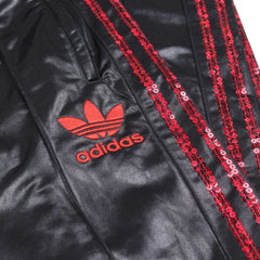 Adidas Trackpants Chile 62 Schwarz Rot Damen Polyester – Nahaufnahme-1