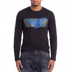 Armani T-Shirt Chief Keef Schwarz Blau Herren Baumwolle – Tragefoto_1