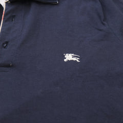 Burberry Polo Designer Marineblau Herren Baumwolle – Nahaufnahme-1