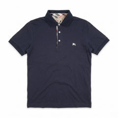 Burberry Polo Designer Marineblau Herren Baumwolle – Vorderansicht