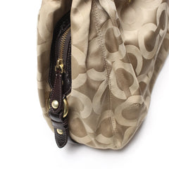 Coach Handtasche Y2K Beige Braun Damen Baumwolle PVC – Nahaufnahme-2