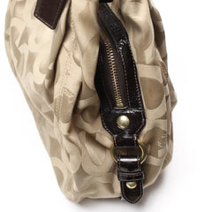 Coach Handtasche Y2K Beige Braun Damen Baumwolle PVC – Nahaufnahme-3