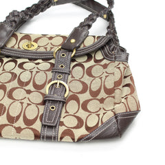 Coach Handtasche Y2K Braun Beige Damen Leder, Baumwolle – Nahaufnahme-3