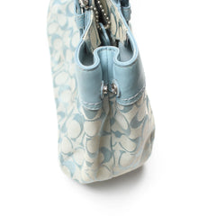 Coach Handtasche Y2K Türkis Damen Baumwolle PVC – Nahaufnahme-4