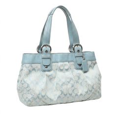 Coach Handtasche Y2K Türkis Damen Baumwolle PVC – Vorderansicht